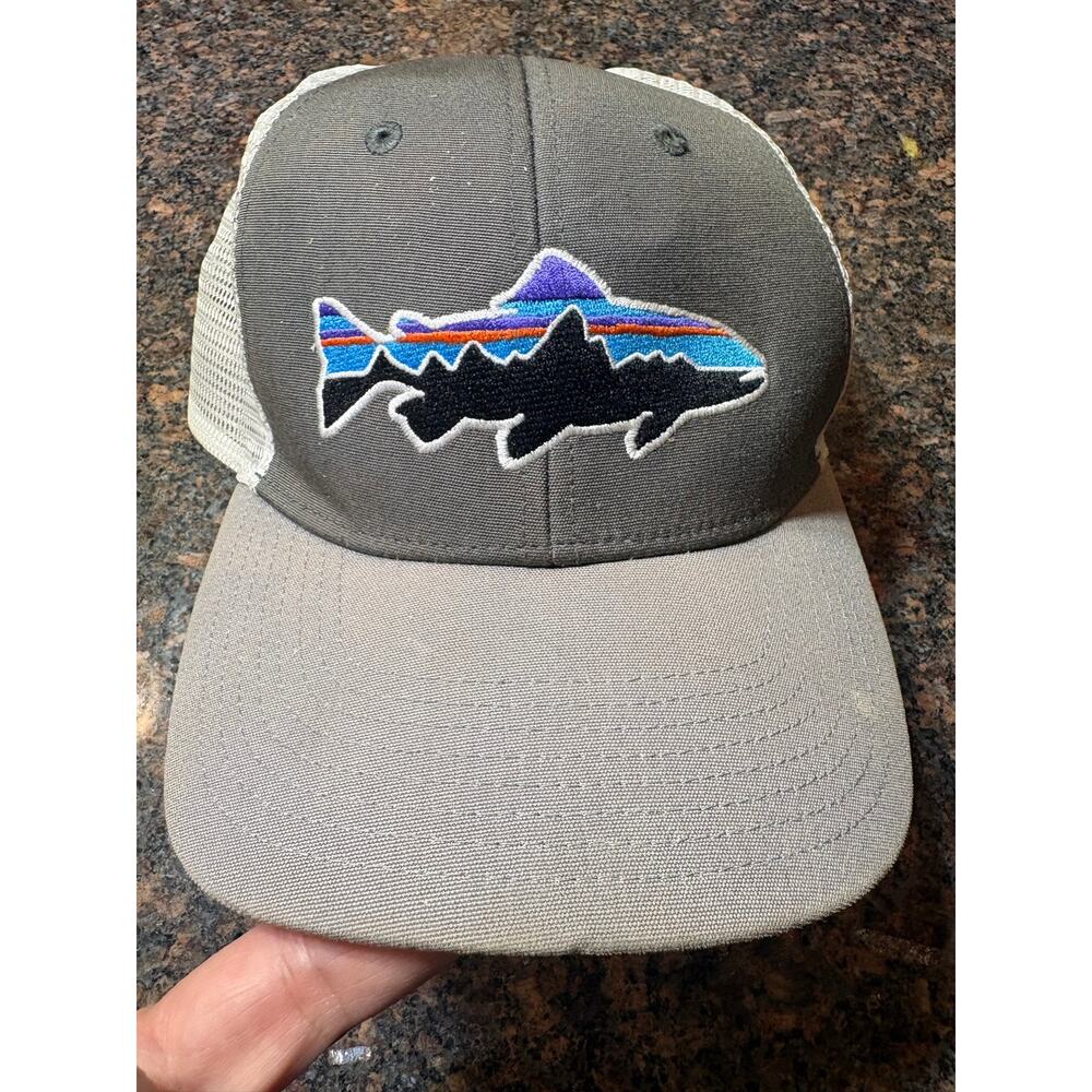 Patagonia Fitz Roy Trout Trucker Hat Gray/White Mesh